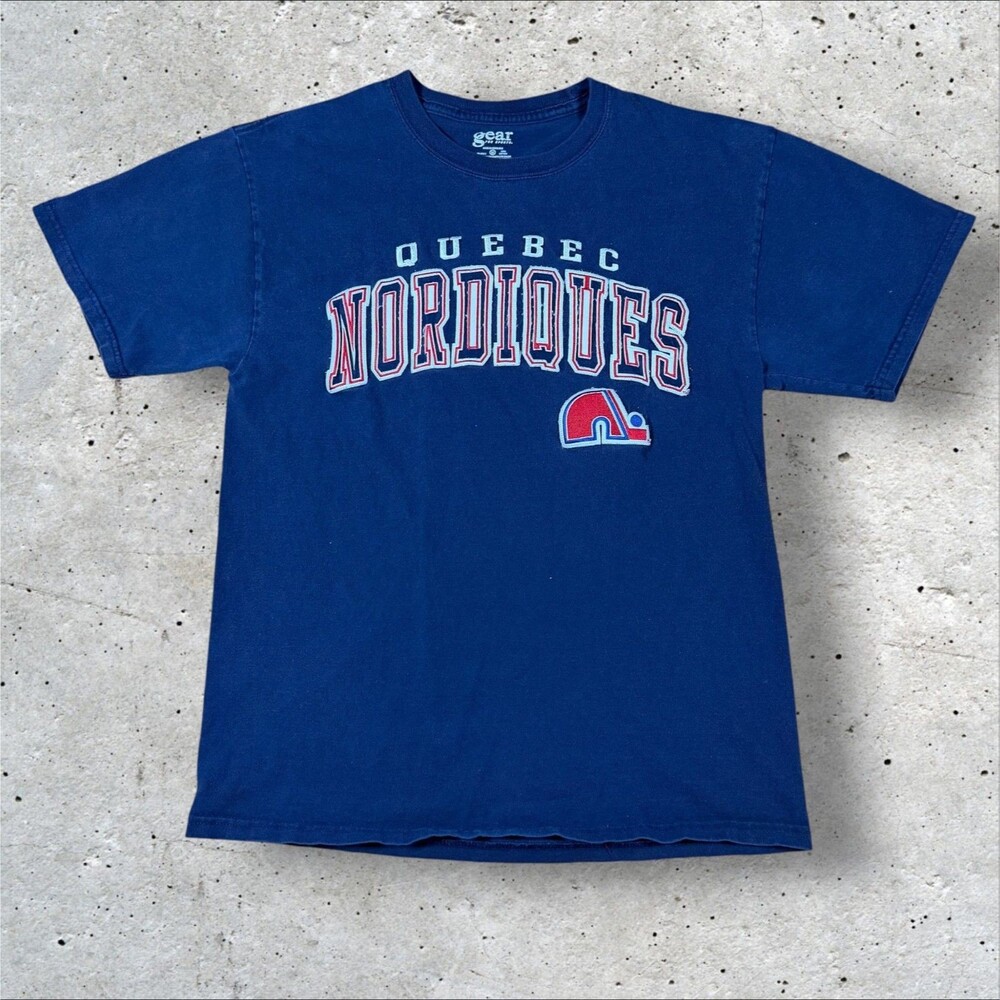 Quebec Nordiques Shirt Mens Medium Gear For Sports NHL Hockey Blue